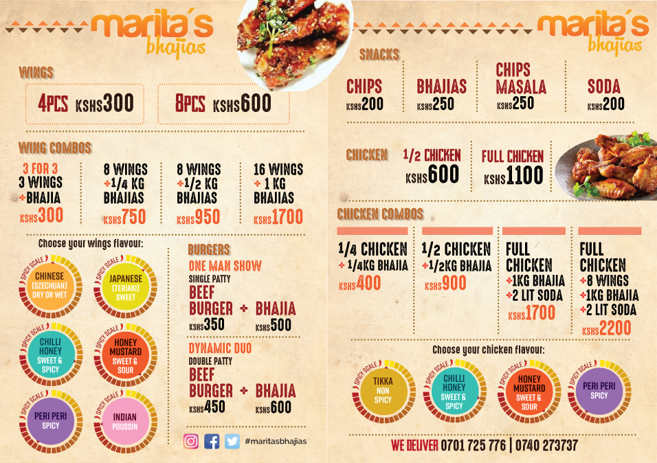 Menu Marita's Bhajias-1